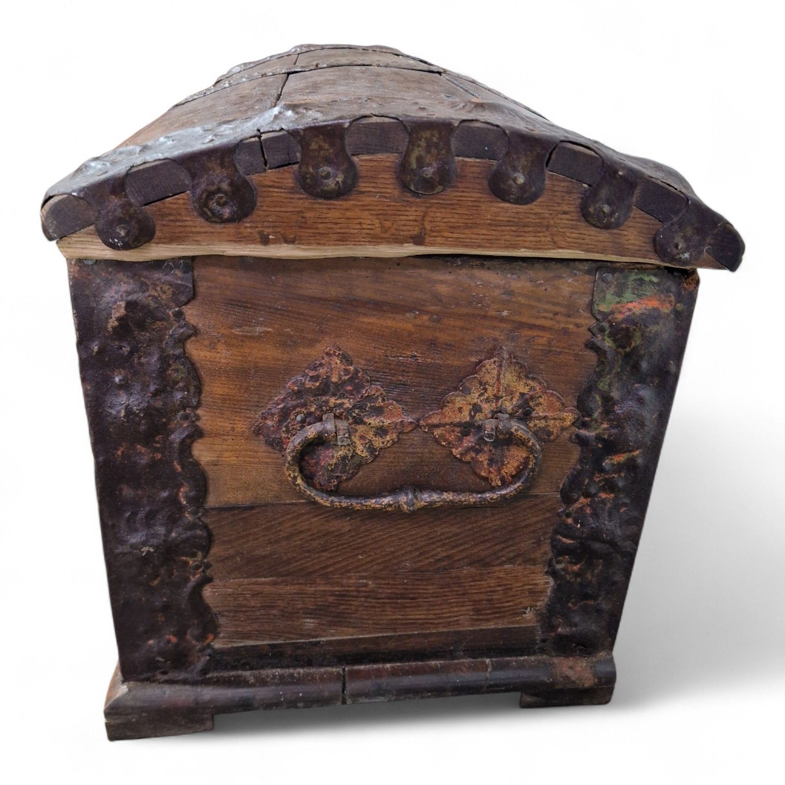 Continental Wooden Storage Chest Dome Top Rustic Coffer Blanket Box Large photo vinterior