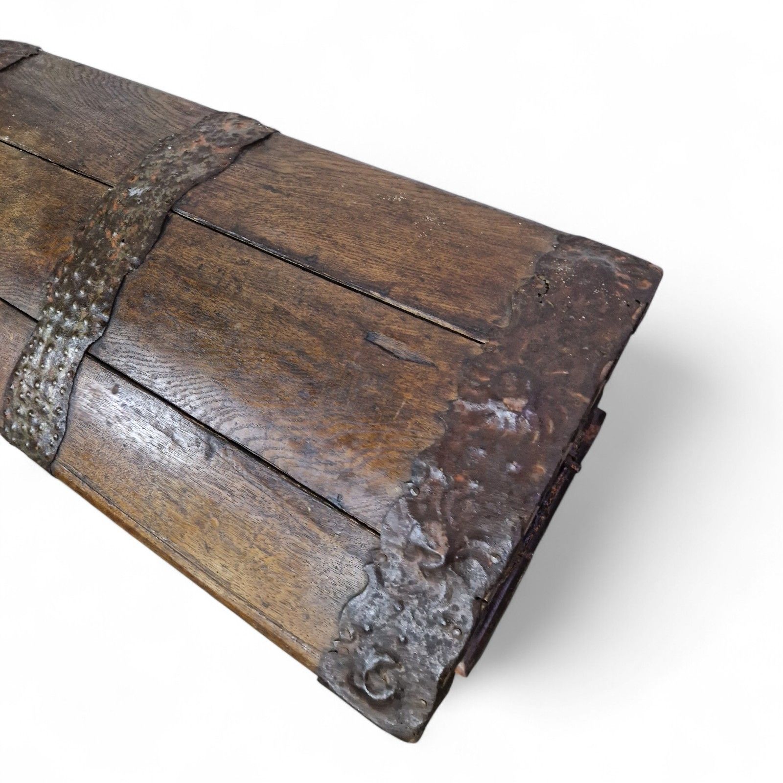 Continental Wooden Storage Chest Dome Top Rustic Coffer Blanket Box Large photo vintage