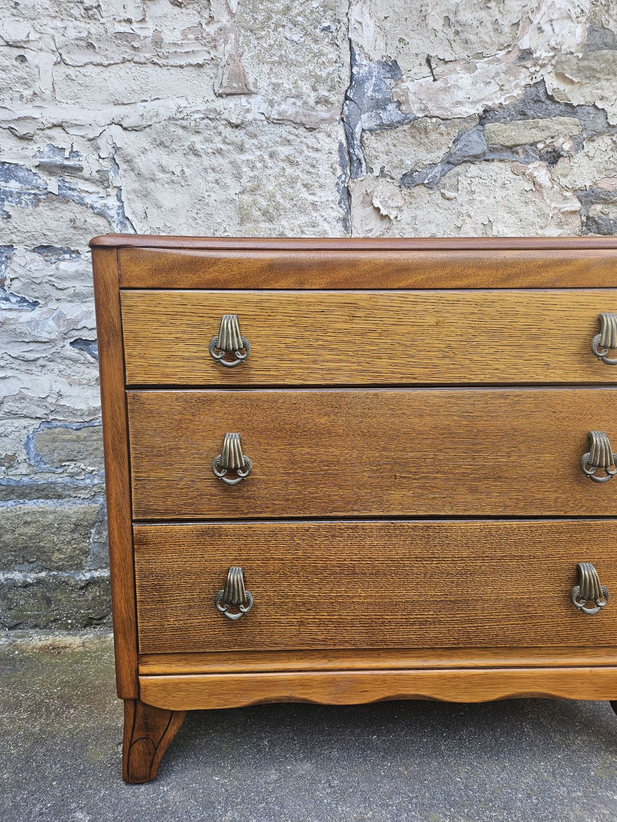 Vintage Lebus Chest Of Drawers Three Drawer Oak Cabinet Tallboy Super Proportions And Detailing photo for sale