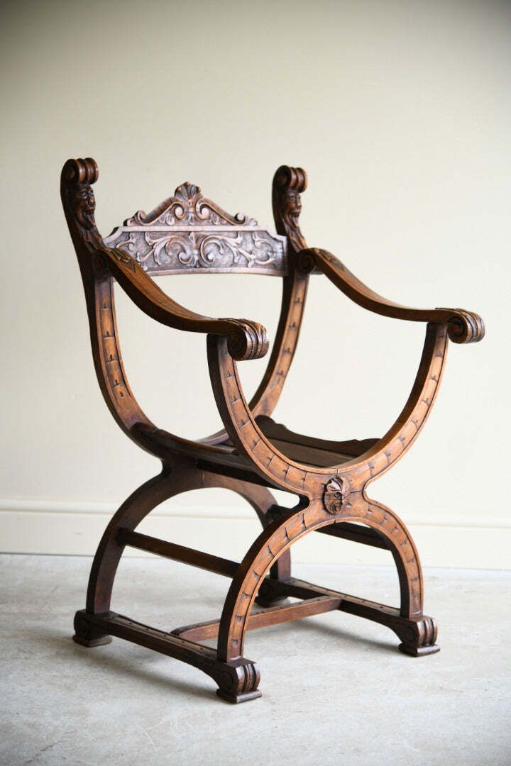 Savonarola Style Chair, Late 20th Century photo 295.0
