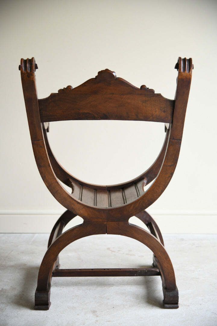 Savonarola Style Chair, Late 20th Century photo vintage