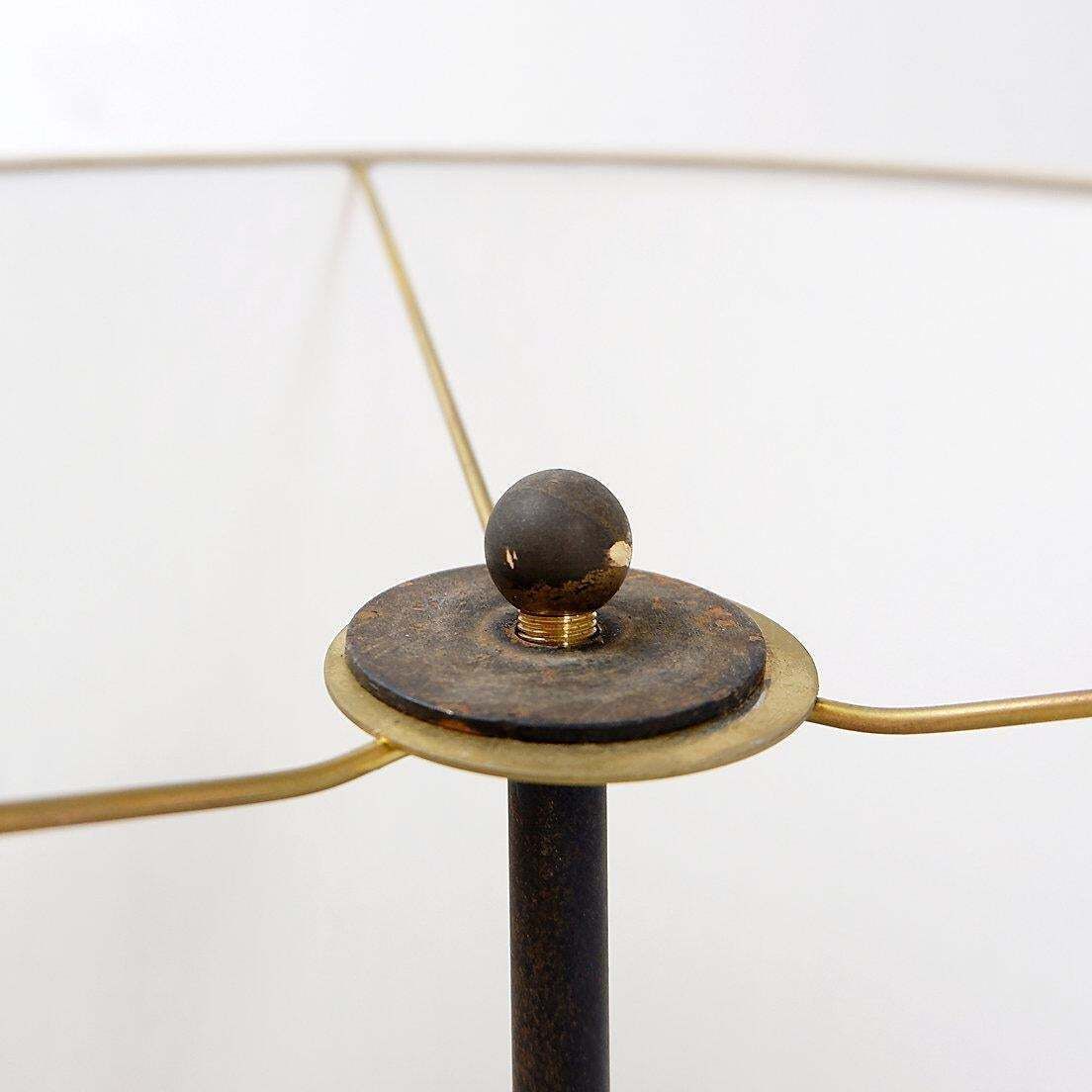 photo buy Tripod Floor Lamp In Wrought Iron And Brass With A Bamboo Style Stem