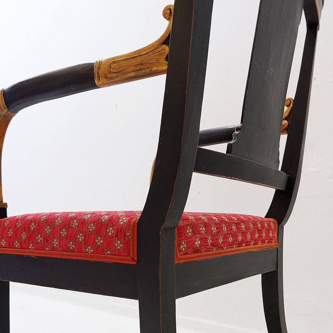 Empire Style Black And Gold Armchair   19th Century photo buy