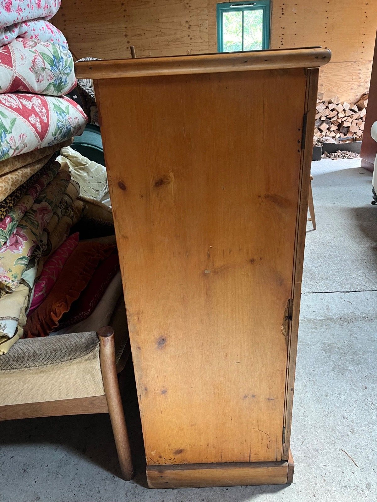 Antique/Vintage Glazed Pine Cupboard, Dresser Top, Bookcase Military Issue photo vinterior