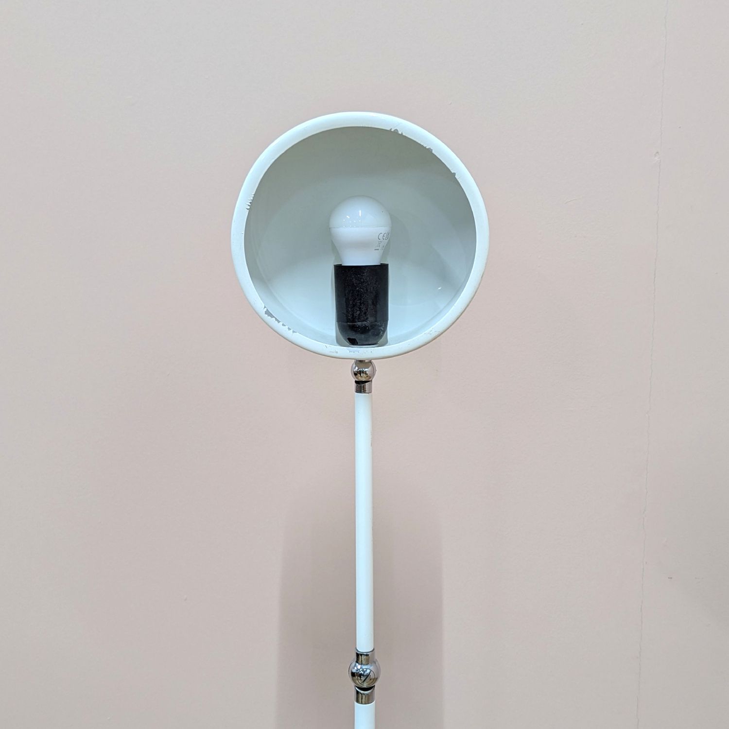 photo buy Original Mid Century 1970s White Floor Lamp By Hala Zeist – Fully Restored