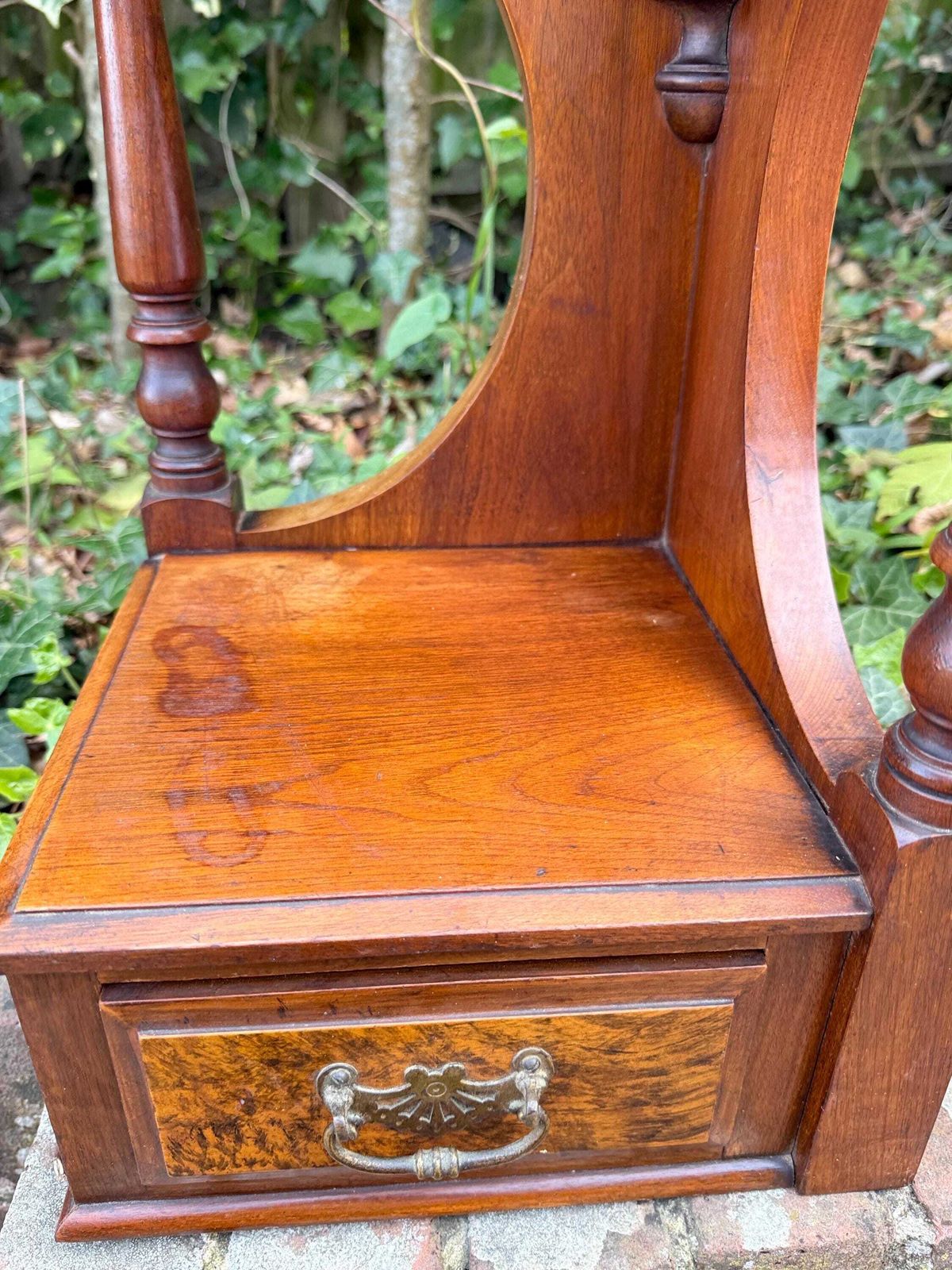 photo vinterior Edwardian Satinwood And Walnut Corner Shelf Antique Furniture Fragment, Architectural Shelf Unit
