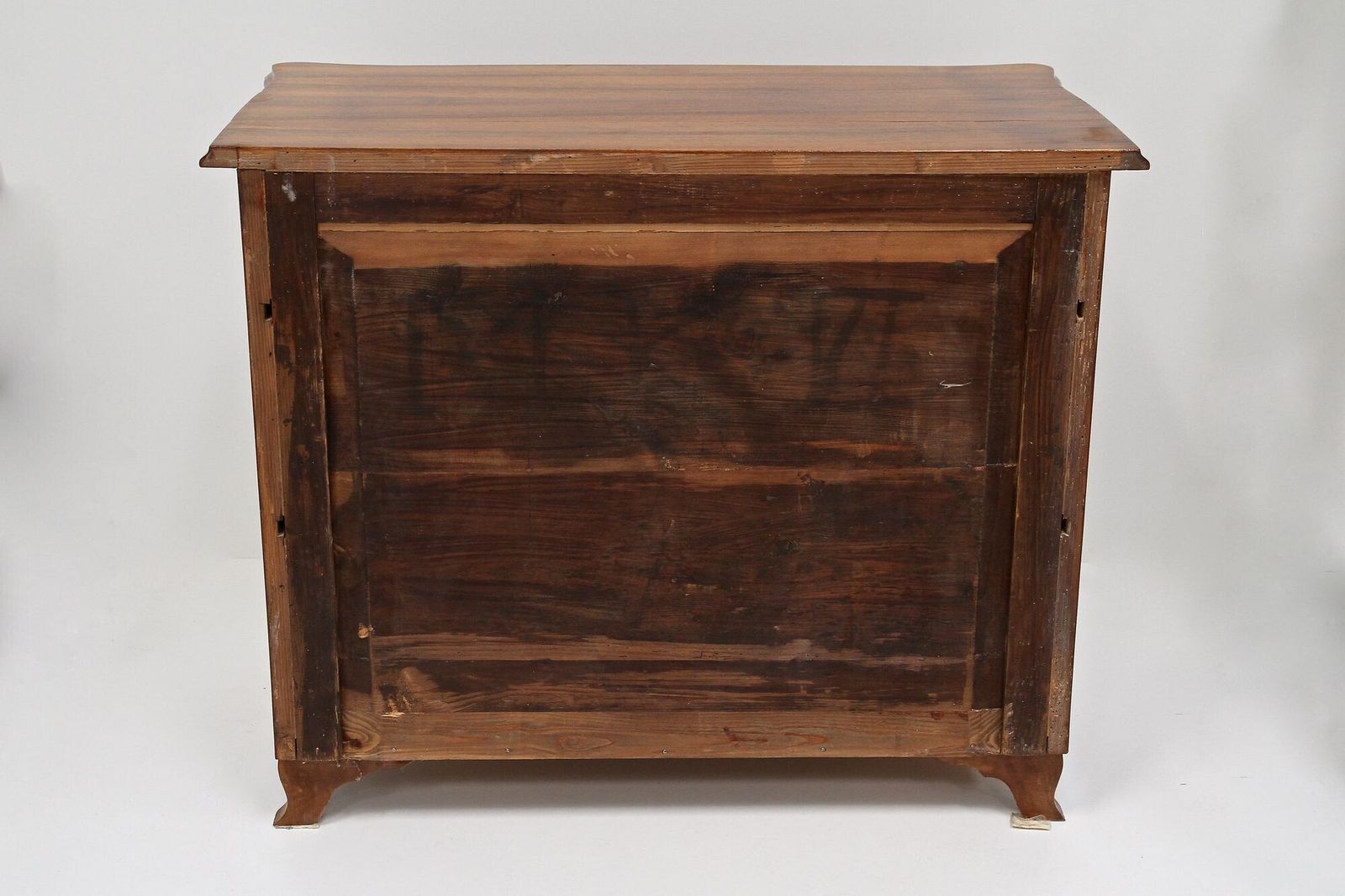 Furniture 19th Century Biedermeier Chest Of Drawers With Carvings, Nutwood   At Ca. 1860 photo