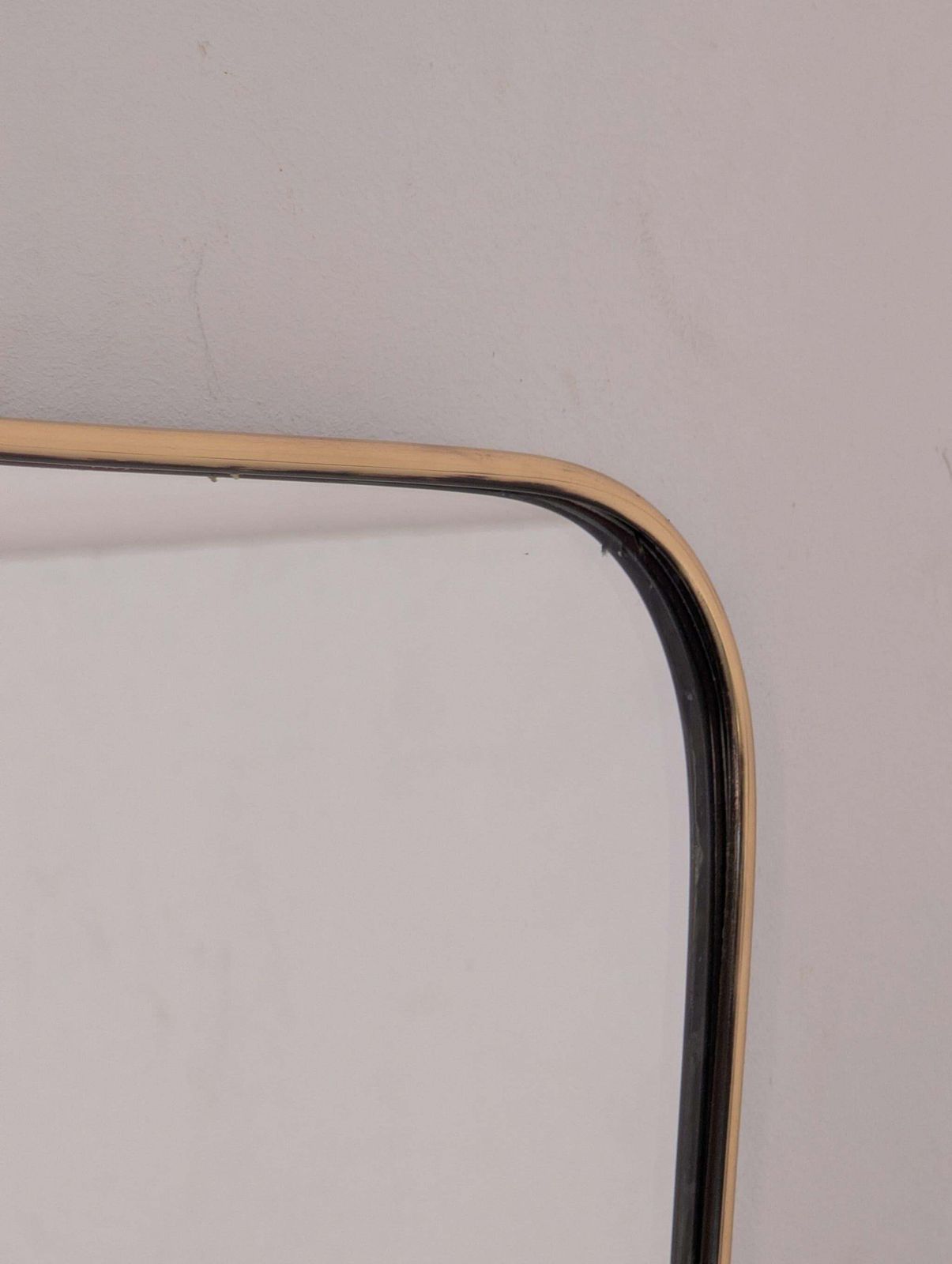 Iconic Italian Mid Century Modern Brass Shield Mirror By Gio Ponti, 1950s photo for sale