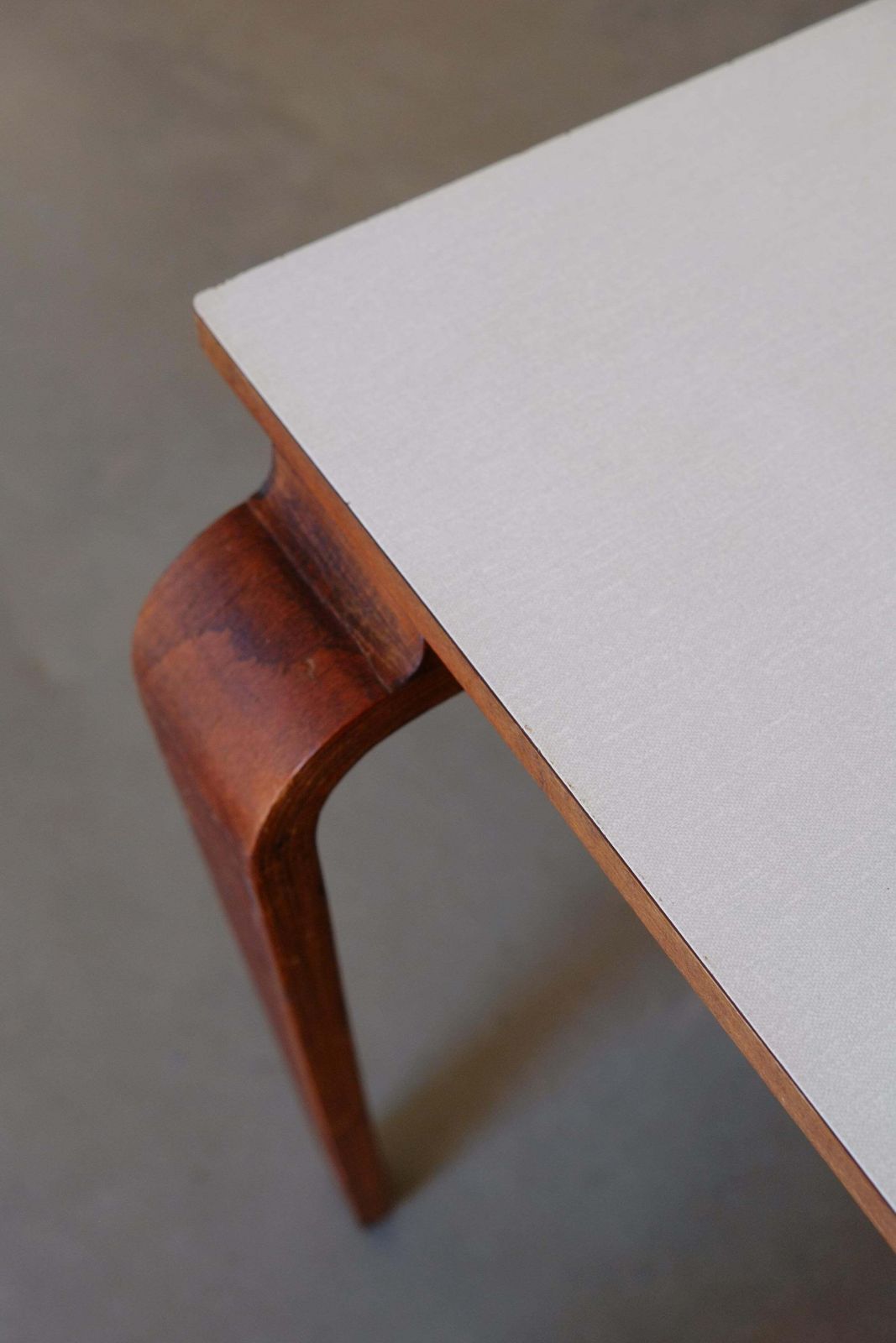 Mid Century Bentwood Plywood & Formica Desk By James Leonard For Esavian photo vintage