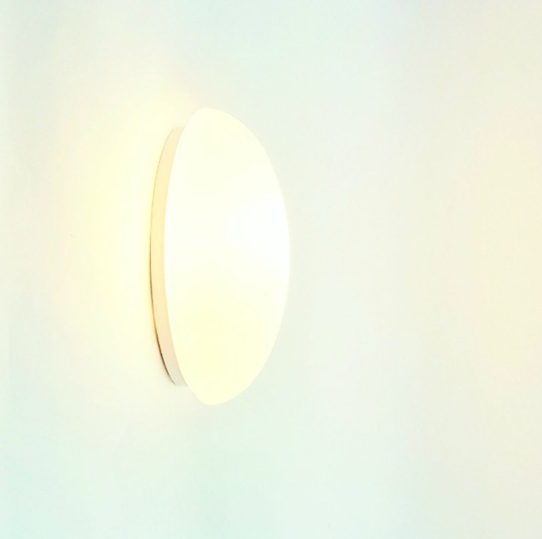 Pair Of Minimalist Opaline Glass Wall Lights From Limburg, Germany, 1970s/1980s photo for sale