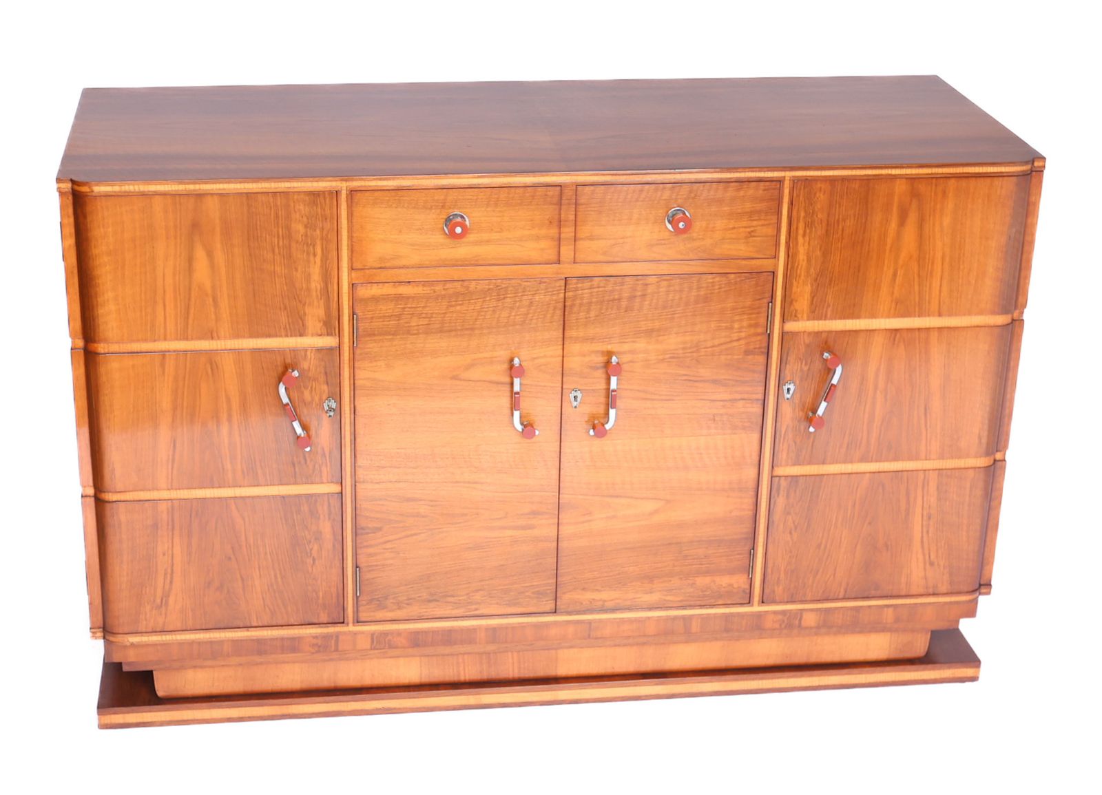 Art Deco Walnut & Sycamore Sideboard photo for sale