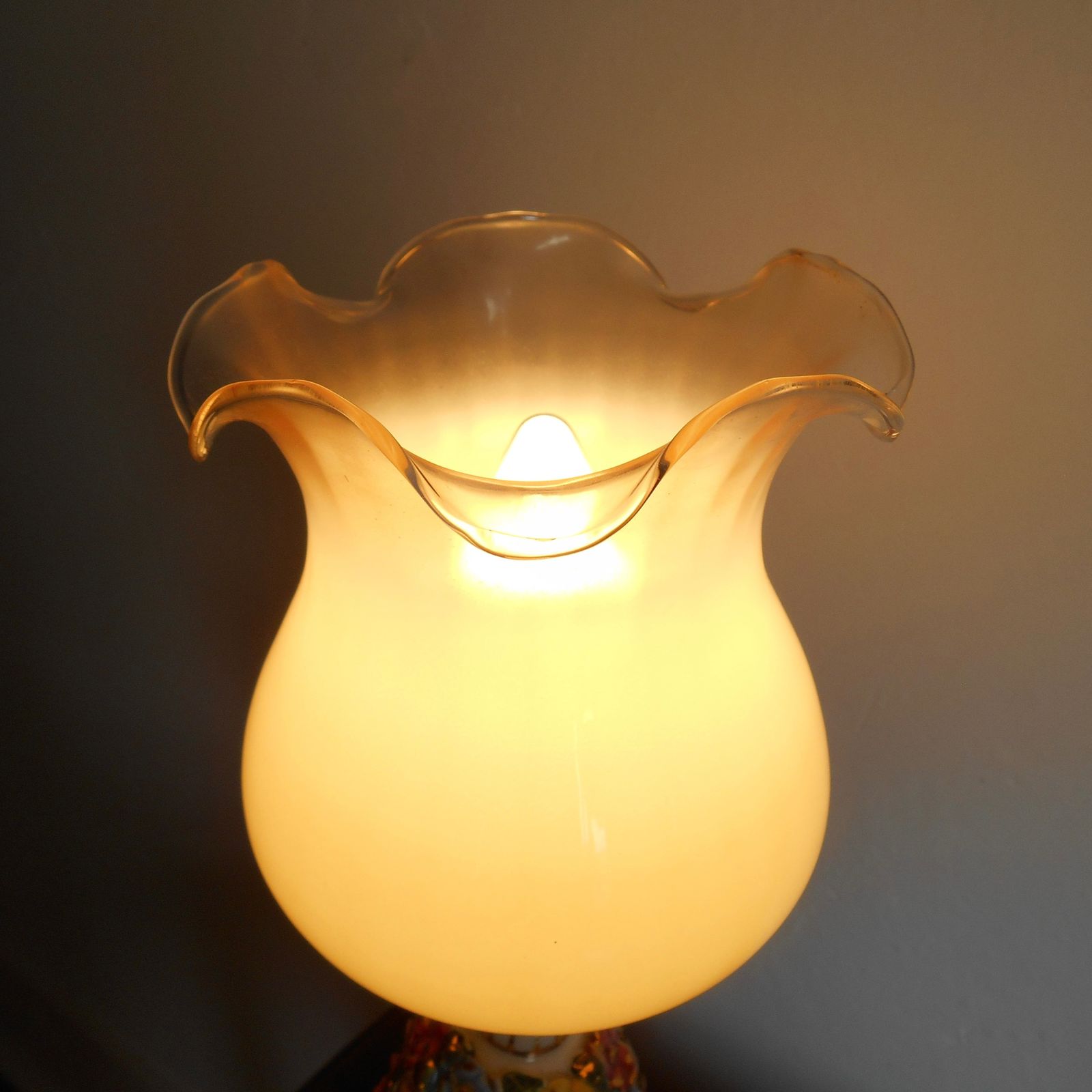 photo vinterior Paire de lampes de table Capodimonte en porcelaine italienne à décor floral