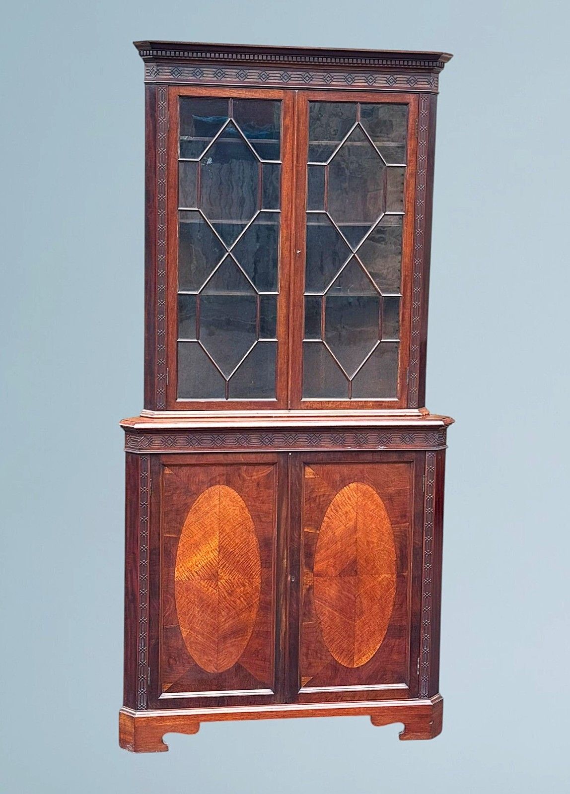 295.0 Edwardian Mahogany Corner Cabinet photo