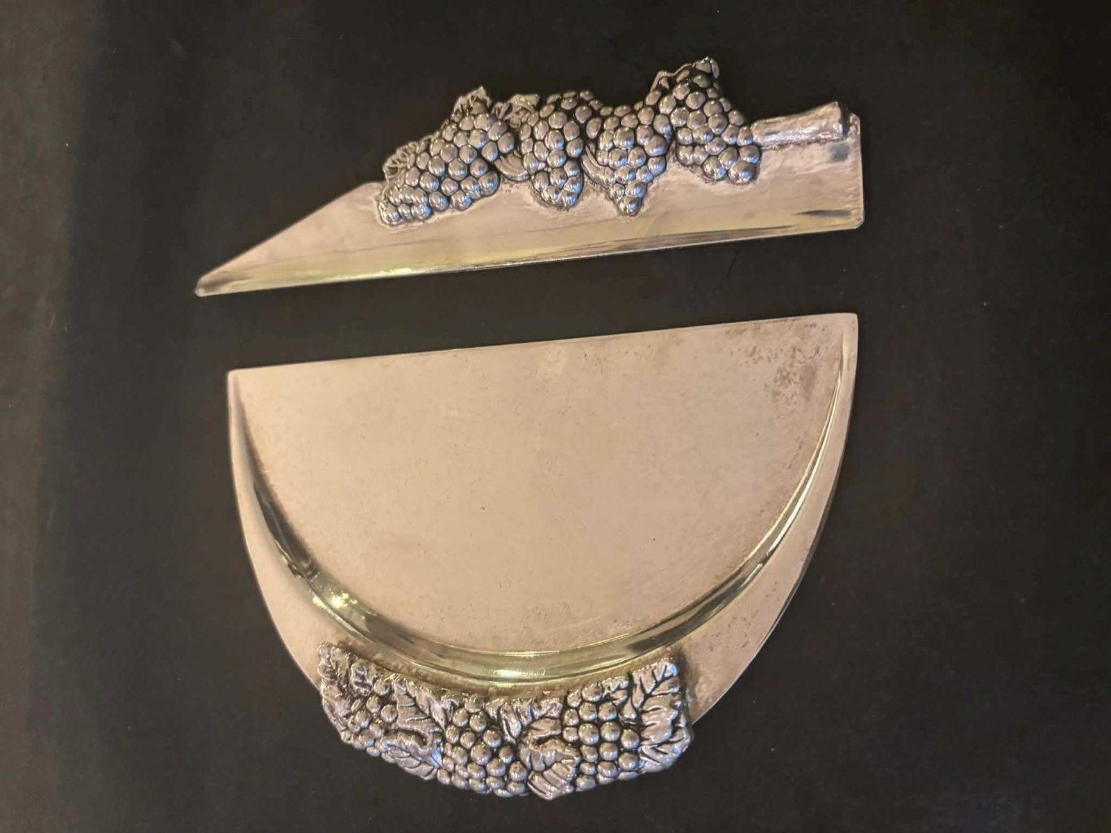 Crumb Catcher Table Shovel And Brush, French Tableware Service Pick Crumbs Silver Plated Brush Table Wedding Gift. photo for sale