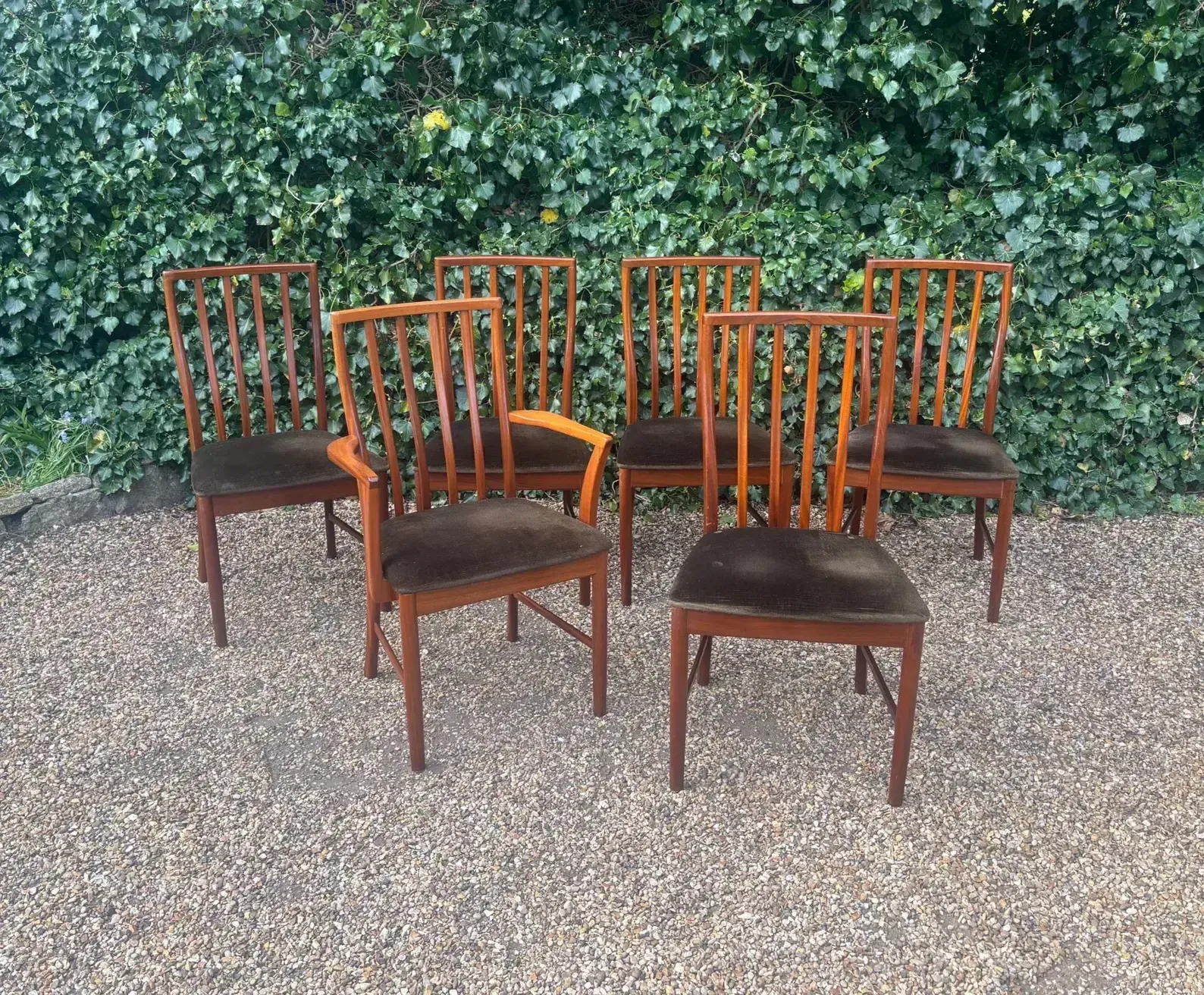 Set Of Six McIntosh Mid Century Teak Dining Chairs C.1970s photo for sale