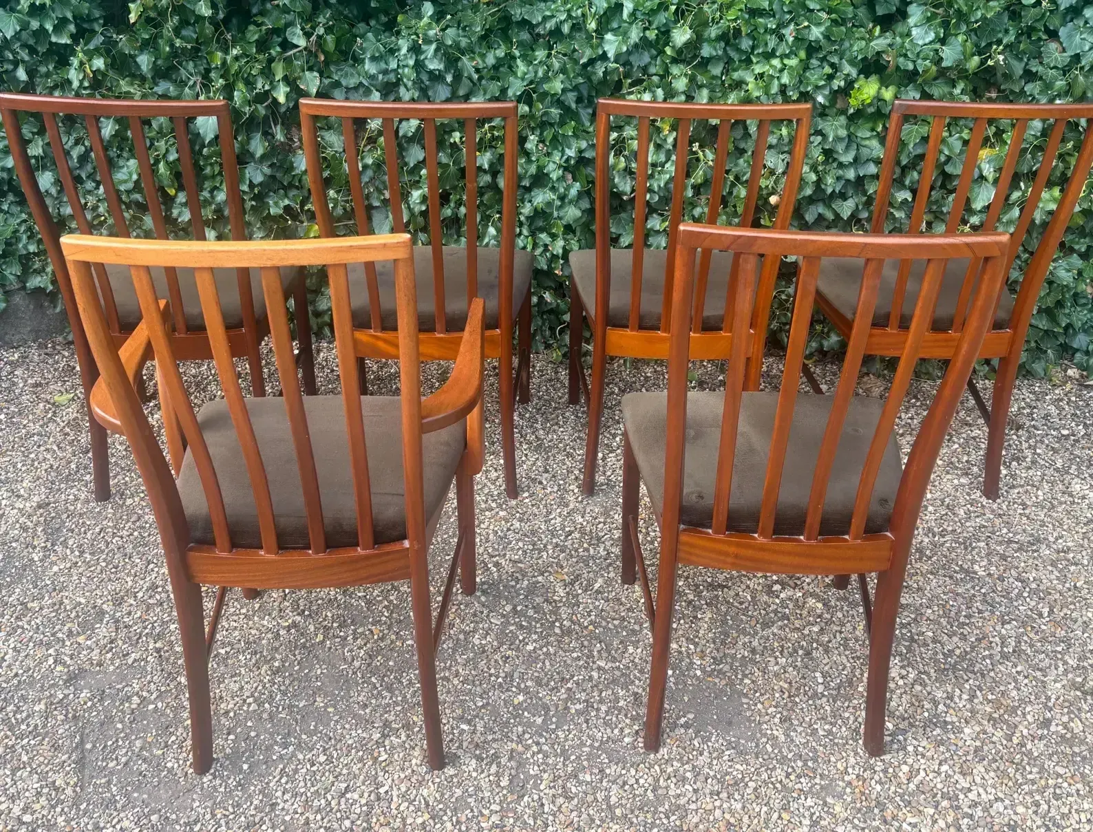 photo vintage Set Of Six McIntosh Mid Century Teak Dining Chairs C.1970s