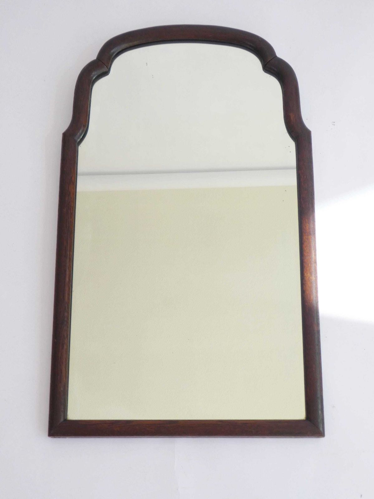Antique Dark Oak Scalloped Mirror, Dutch Wooden Wall Mirror, 19th Century Farmhouse Decor, Wall Hanging photo 583.0