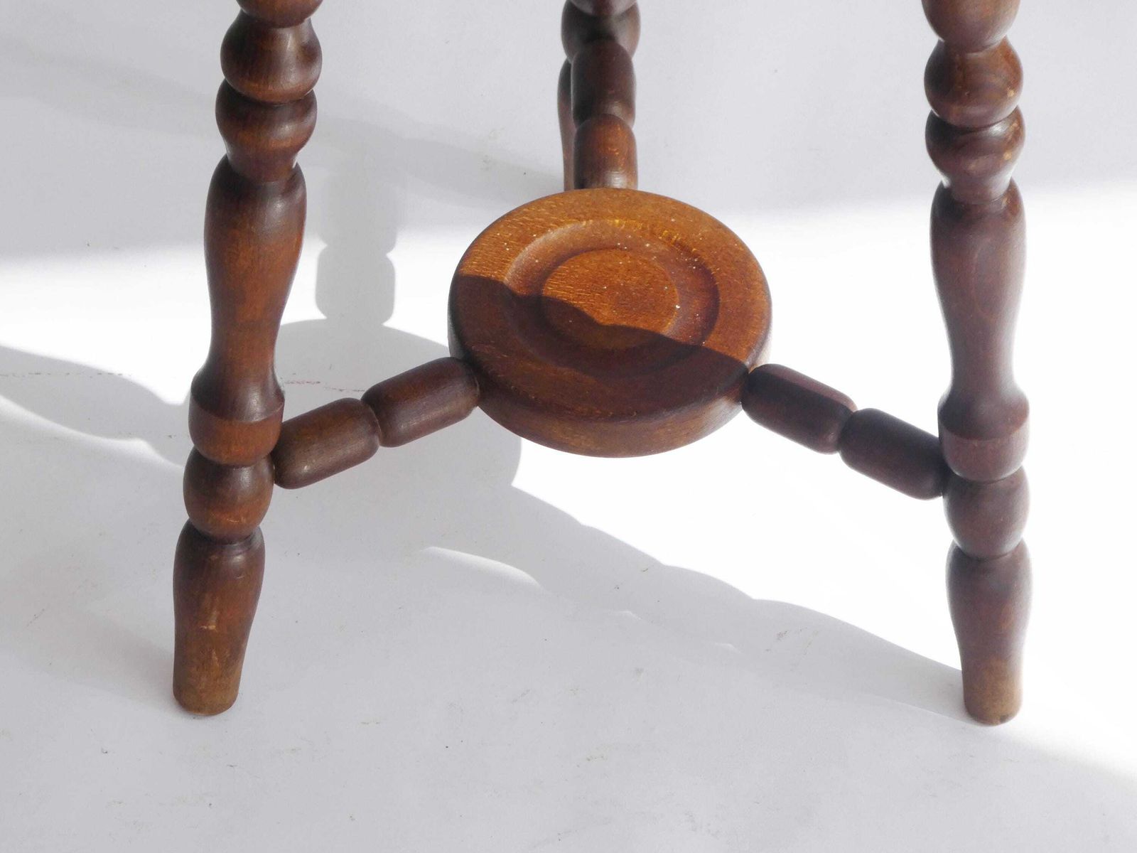 Antique English Bobbin Wooden Stool, Wooden Round Carved Side Table, Farmhouse Decor, Plant Stand photo 274.0