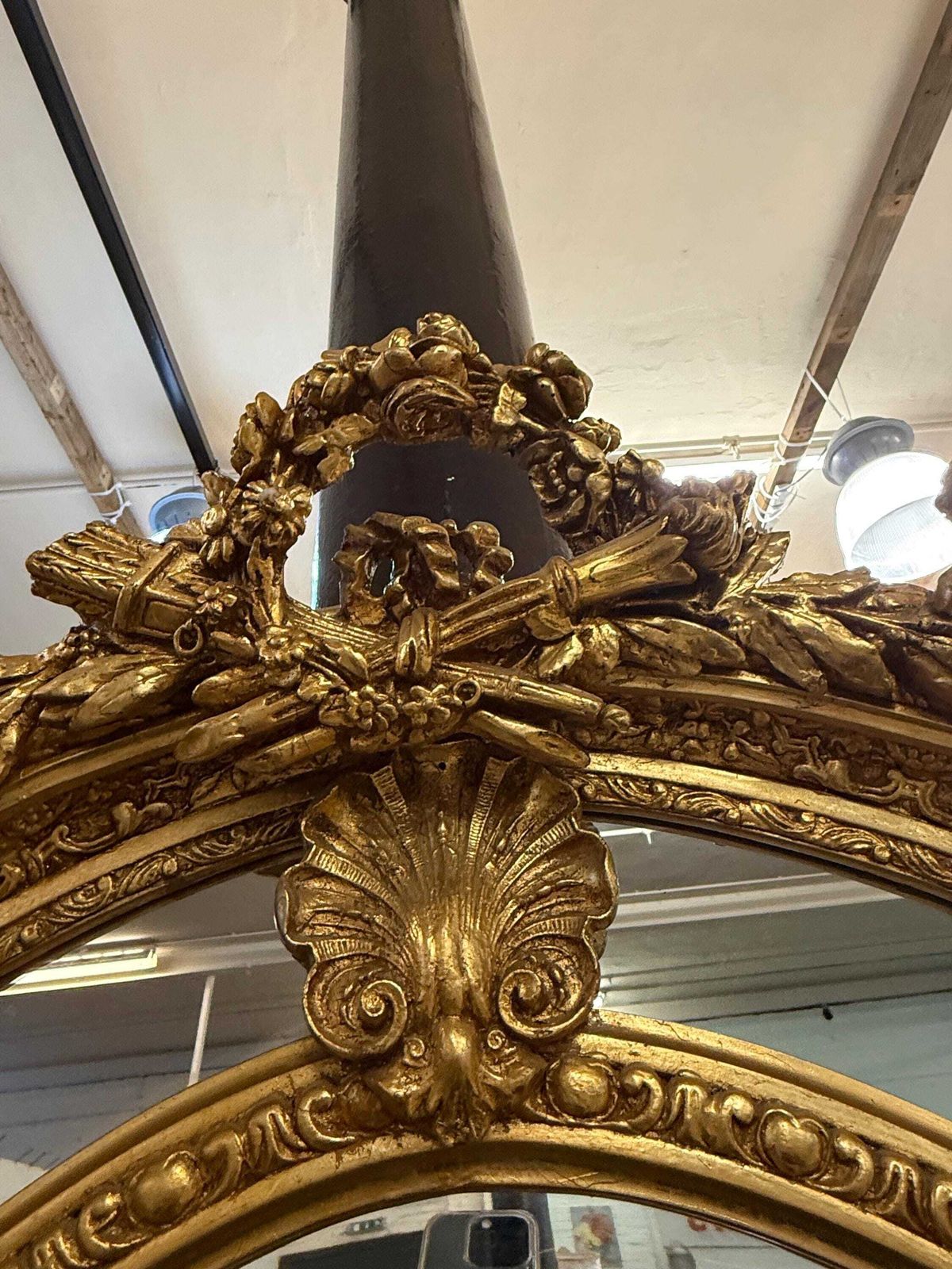 Grand Antique Style Gilded Mirror – Ornate French Rococo Design photo furniture