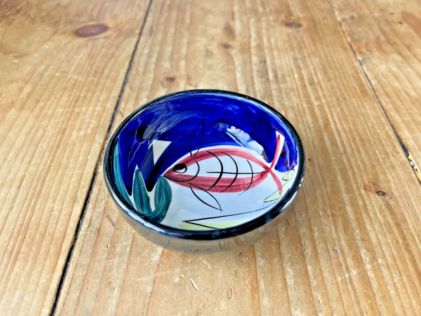 1950's Mid Century Inger Waage Stavangerflint Norwegian Scandi Fish Bowl Dish photo vintage