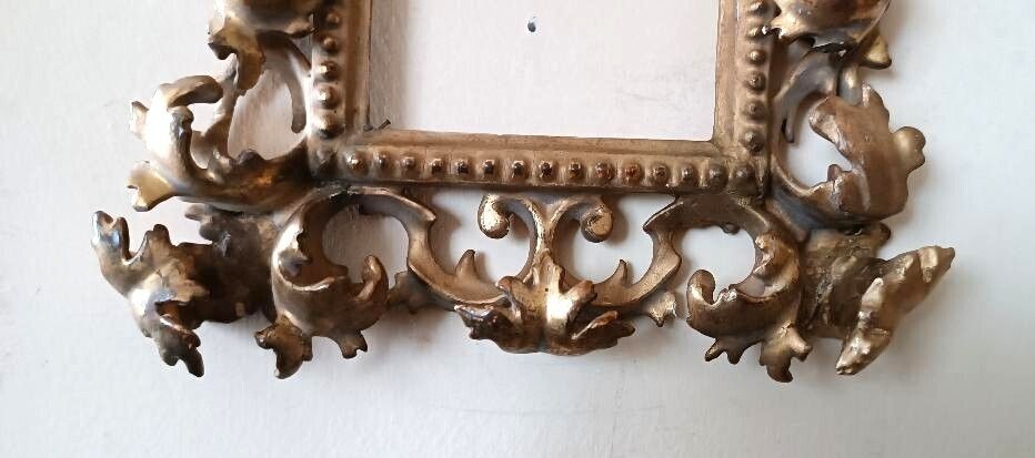 Antique Carved And Gilded Wooden Frame With Scrolls, Tuscany, 19th Century photo Home Decor