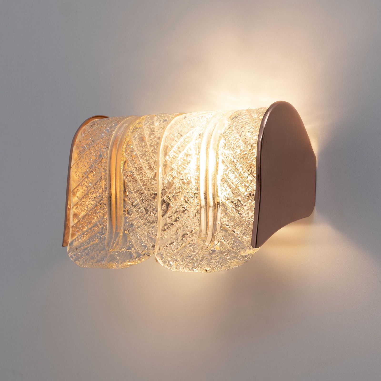 Pair Of Barovier E Toso Murano Glass And Copper Wall Lamps photo vinterior