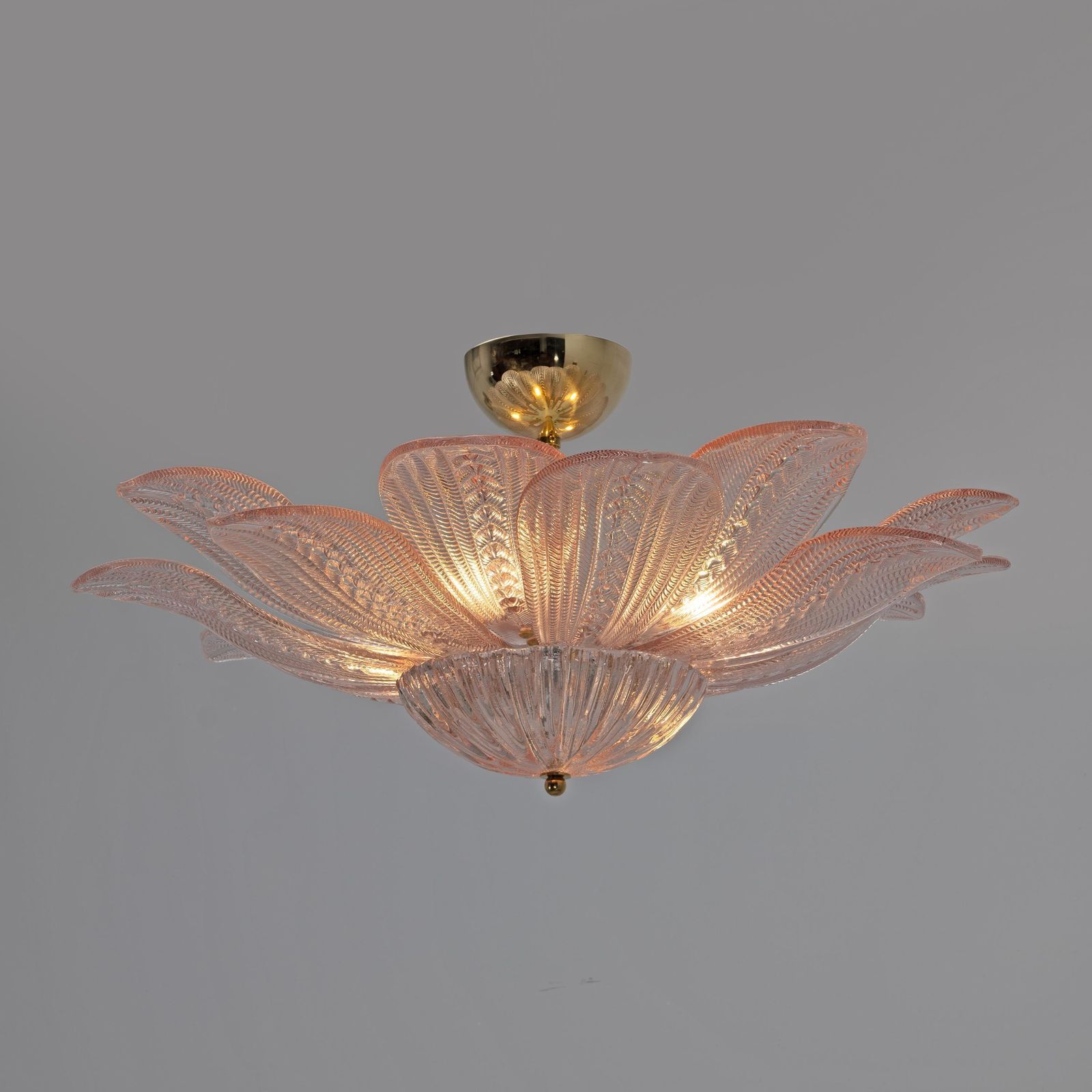 Mid Century Modern “Margherita Rosa” Murano Glass Ceiling Light photo for sale
