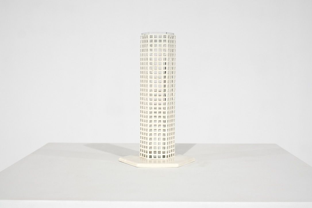 Flower Vase Skyscraper By Josef Hoffmann For Bieffeplast, Italy 1980s.