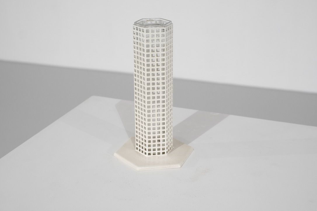 Flower Vase Skyscraper By Josef Hoffmann For Bieffeplast, Italy 1980s. photo Home Decor