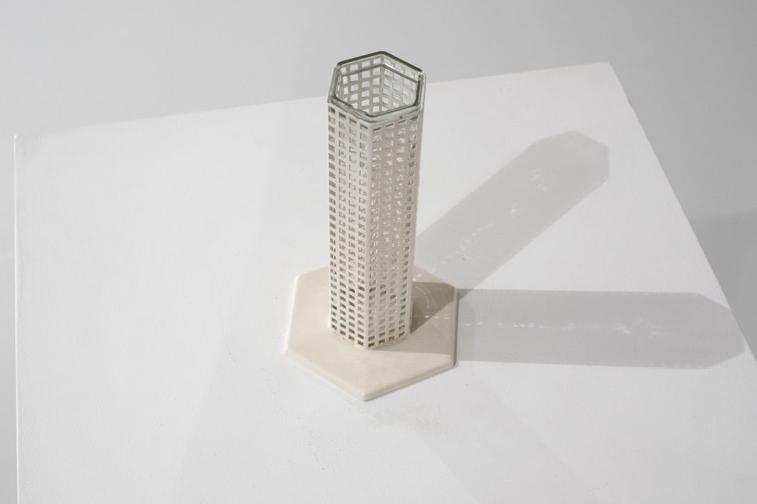 Flower Vase Skyscraper By Josef Hoffmann For Bieffeplast, Italy 1980s. photo 1100.0