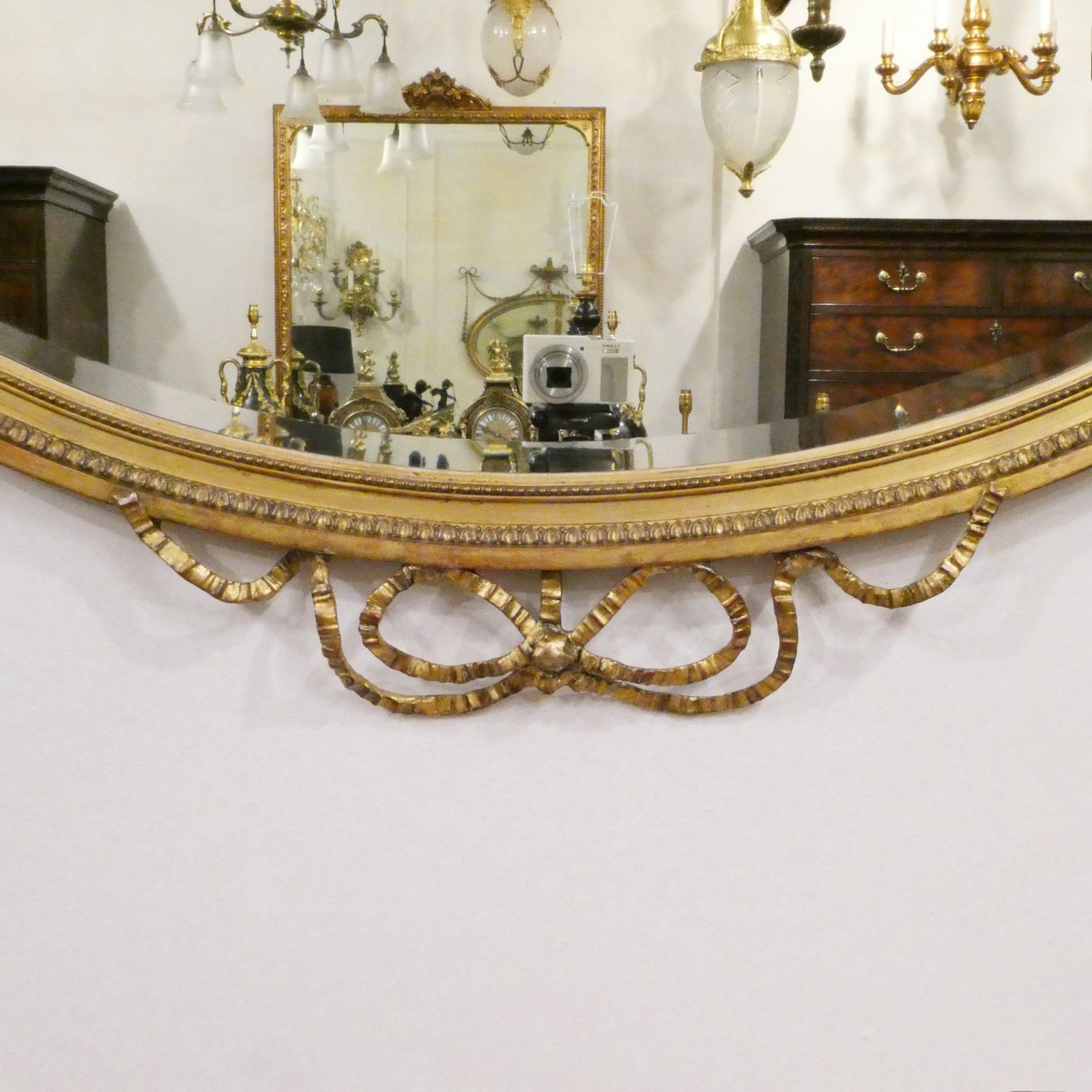 photo furniture Edwardian Adam Style Giltwood Oval Wall Mirror