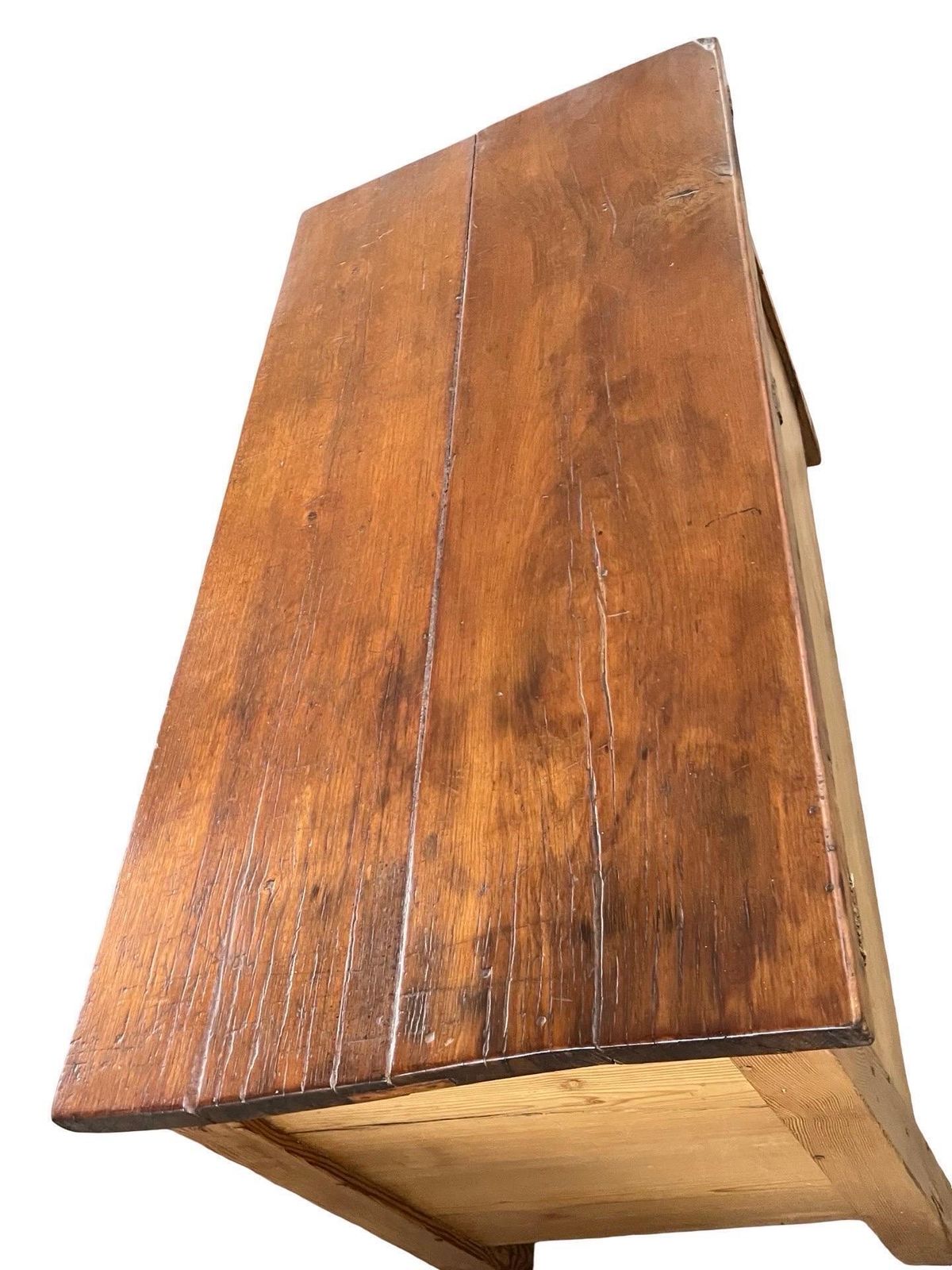 Dutch Antique Butcher Block / Kitchen Table In Pine And Chestnut photo for sale