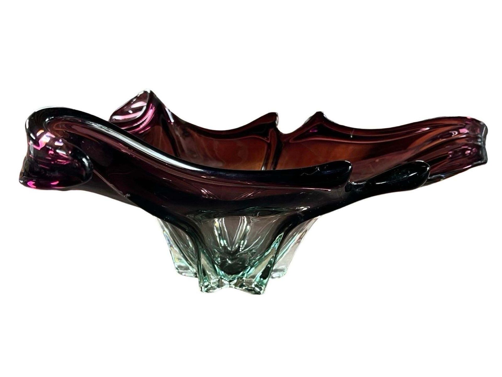 633.0 Murano Submerged Blown Glass Centerpiece Attributed To Fratelli Toso, 1960 1970 photo