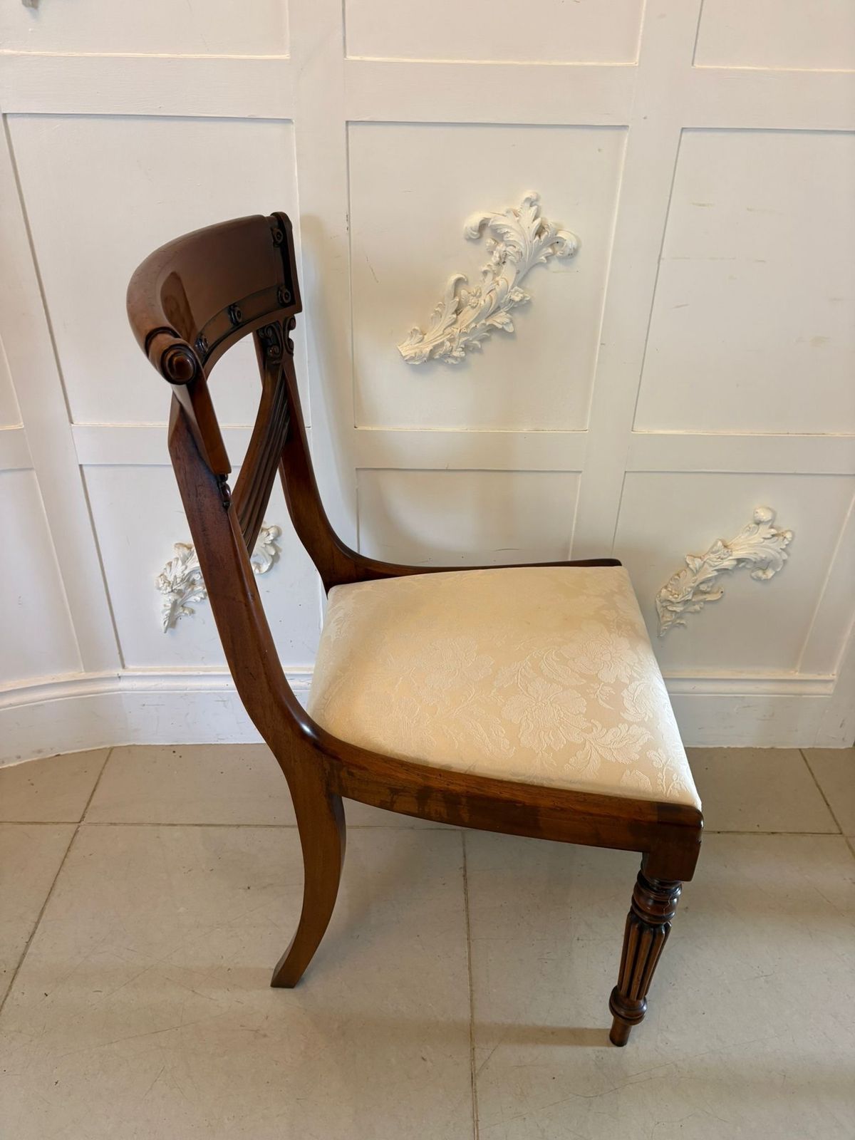 Antique English Early 20th Century Mahogany Dining Chairs Set Of Ten photo for sale