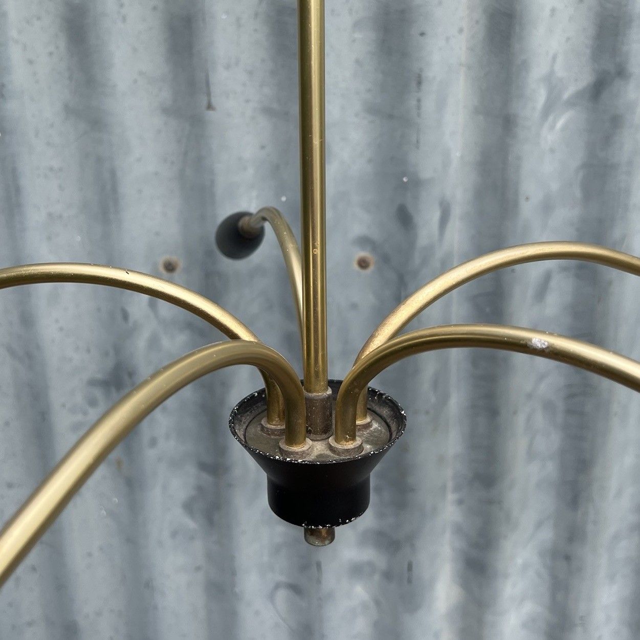 254.99 Vintage Italian Mid Century Sputnik Atomic Ceiling Light Lamp 5 Arm 1950s photo