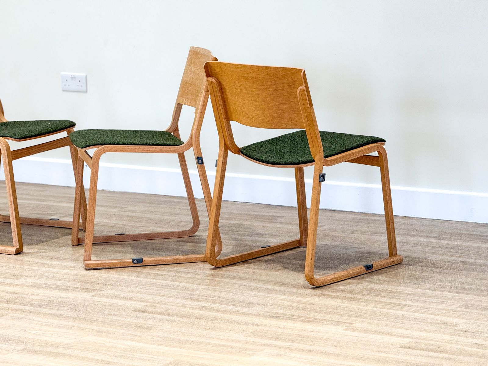 A Set Of Four Chairs In Light Oak (Theo Chairs By Chorus) photo for sale