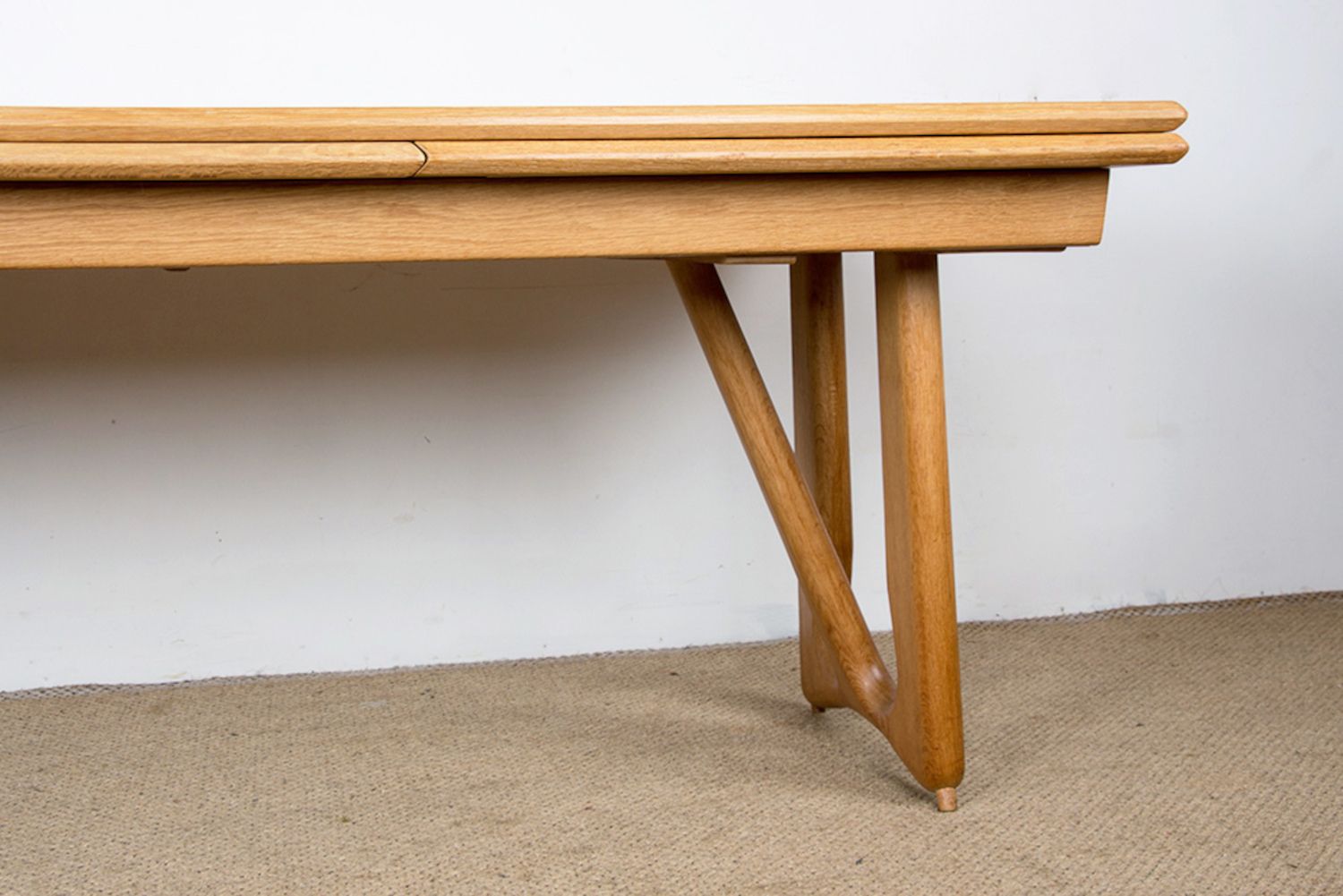 Very Large Extendable Dining Table, 320 Cm, In Oak By Guillerme And Chambron For Votre Maison 1960. photo Furniture
