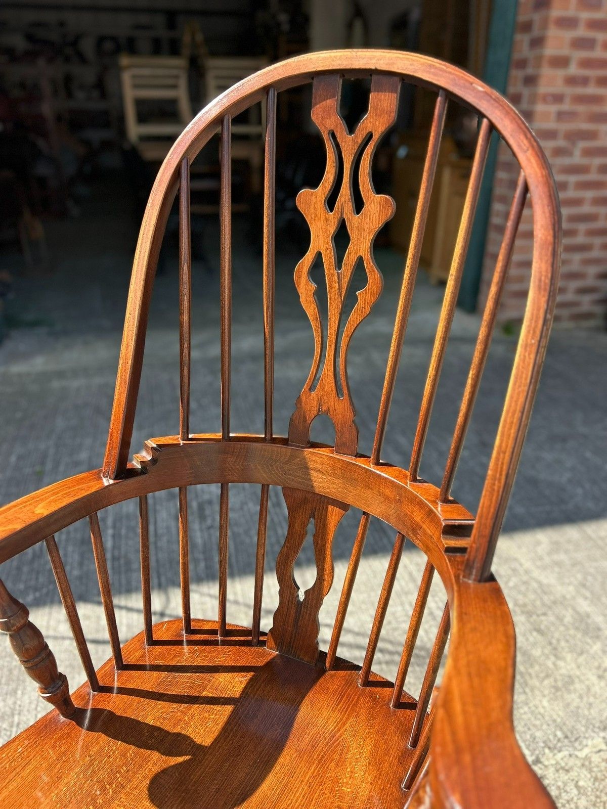 Good Quality English Country Oak & Beech Windsor Shaped Seat Rocking Chair photo buy