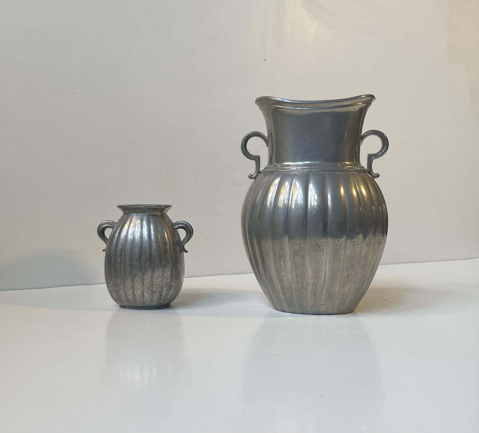 Just Andersen Art Deco Vases In Pewter, 1940s, Amphora Style photo furniture
