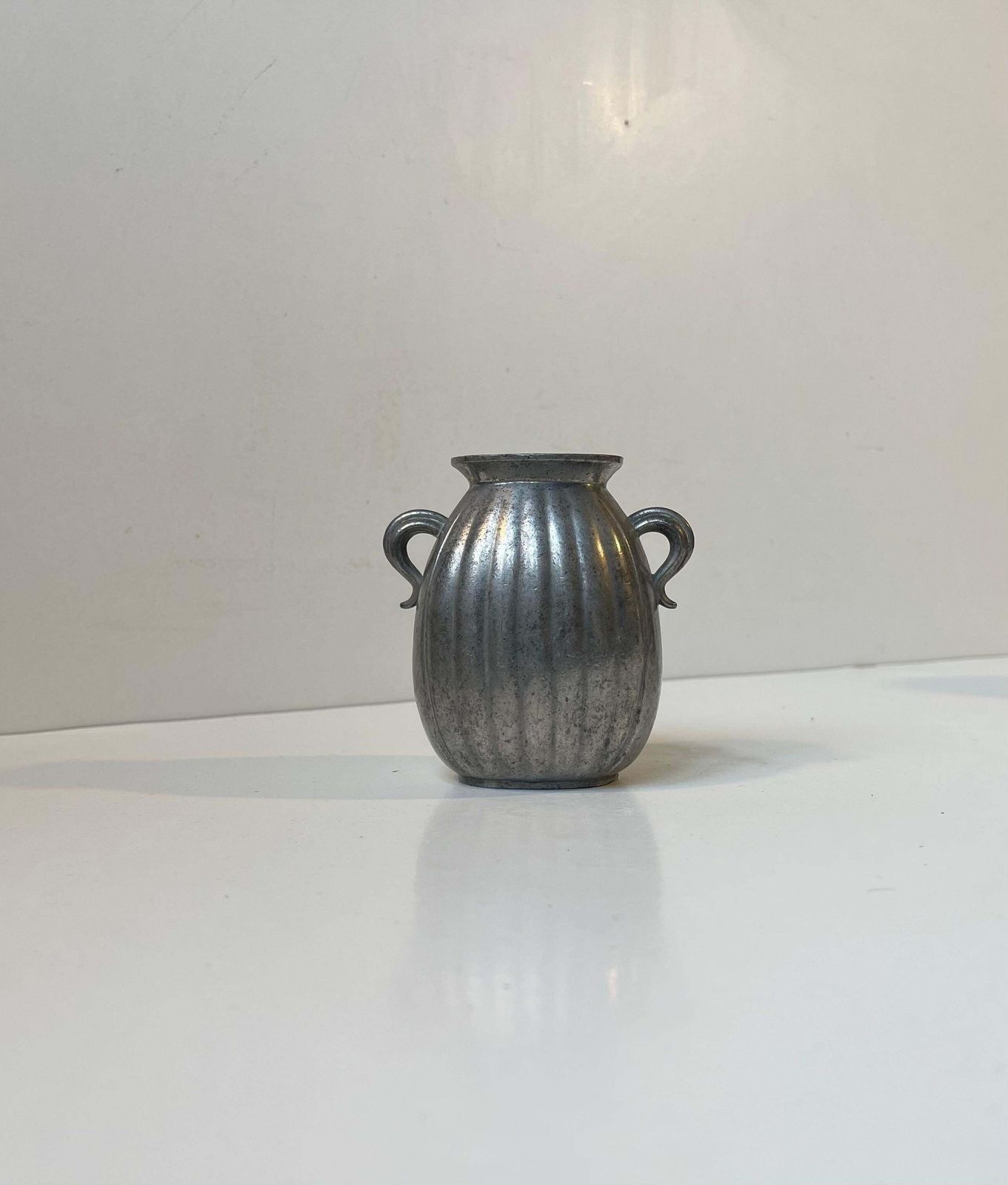 Just Andersen Art Deco Vases In Pewter, 1940s, Amphora Style photo for sale