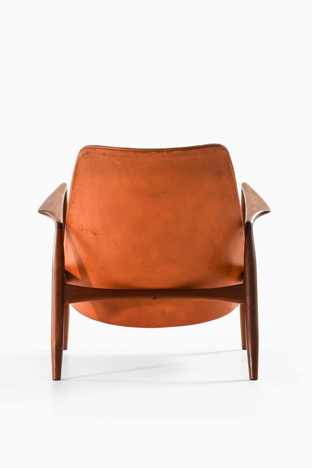 Furniture Easy Chair In Leather And Teak By Ib Kofod Larsen, 1950s photo