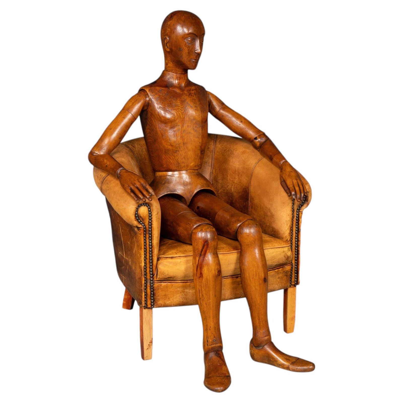 Antique Rare 19th Century French Life Size Wooden Artist's Lay Figure