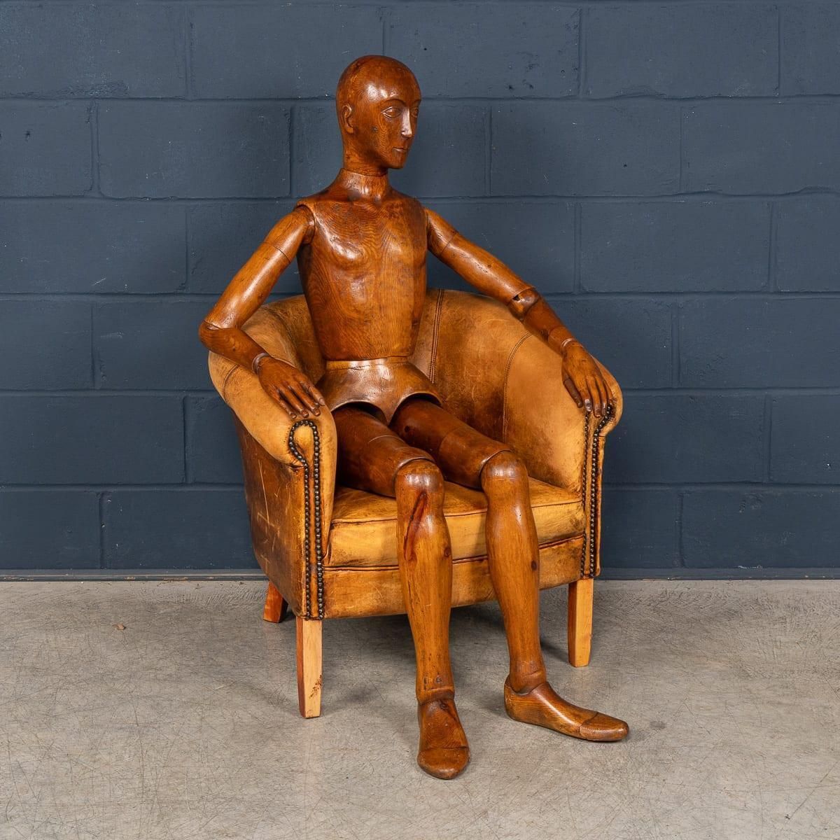 Antique Rare 19th Century French Life Size Wooden Artist's Lay Figure photo furniture