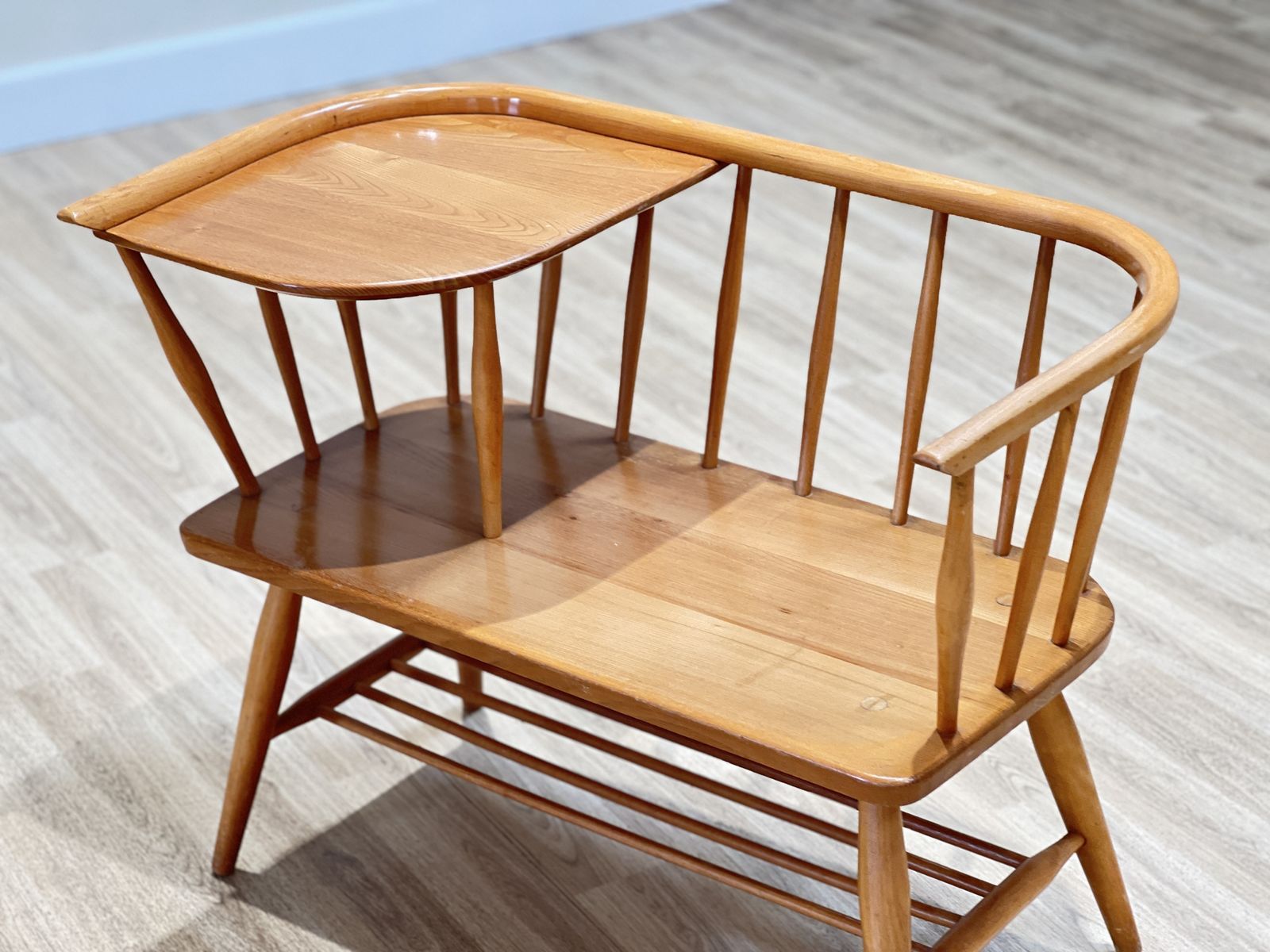 Ercol Telephone Seat By Lucian Ercolani, England 1960s photo vintage