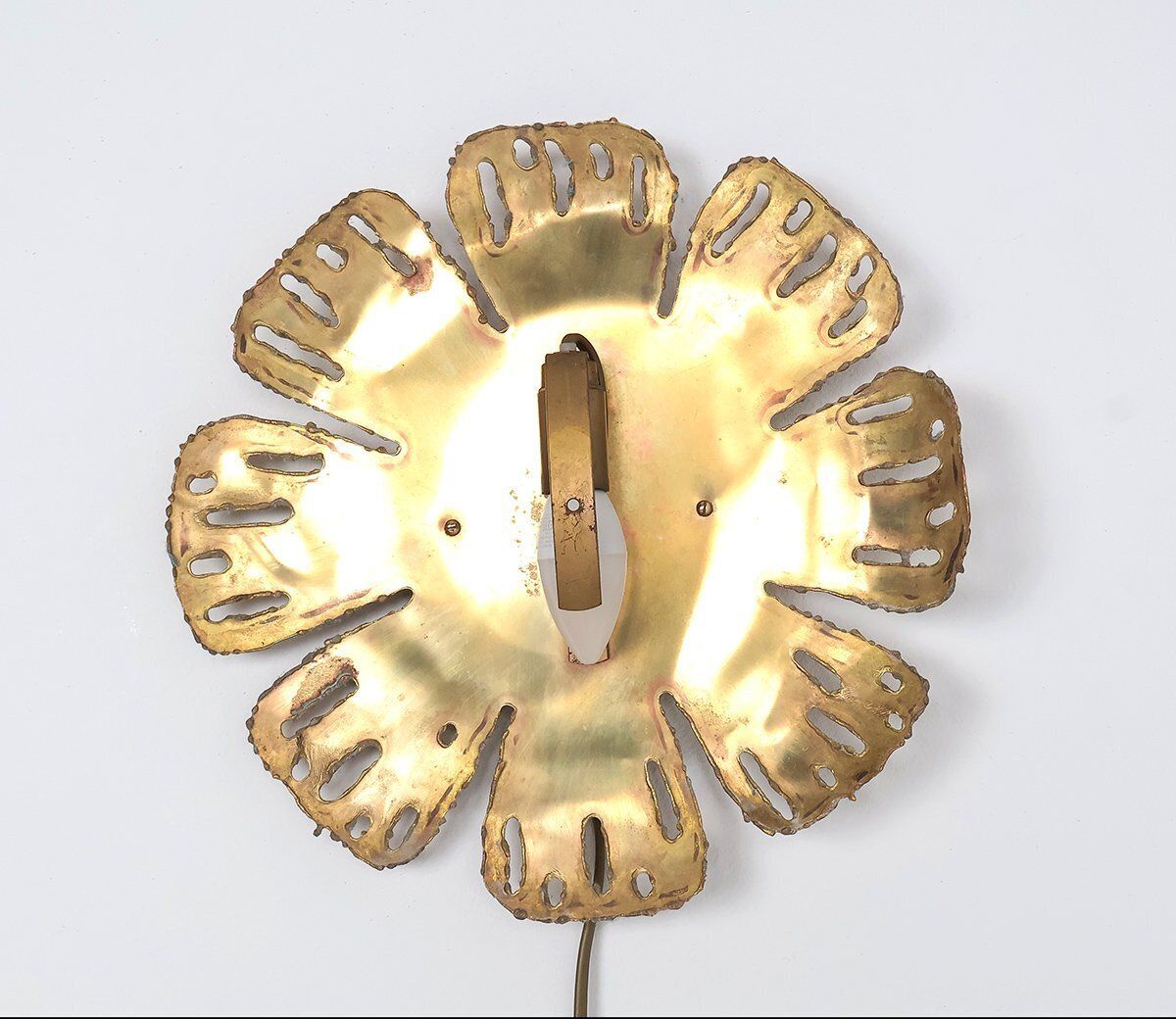 Brass Flower Wall Lamp By Svend Aage Holm Sørensen For Holm Sørensen & Co, 1960s photo 471.0
