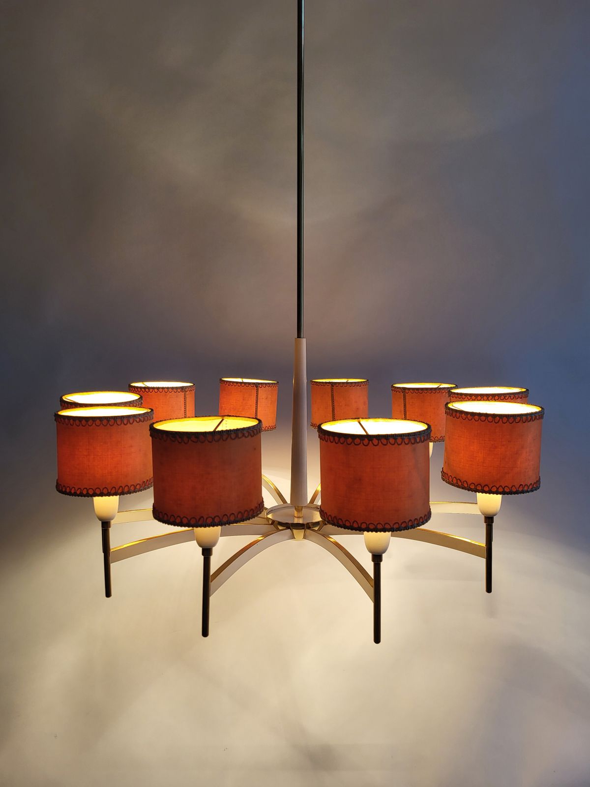 Modernist Austrian Brass Chandelier By Rupert Nikoll, 1950s photo vinterior