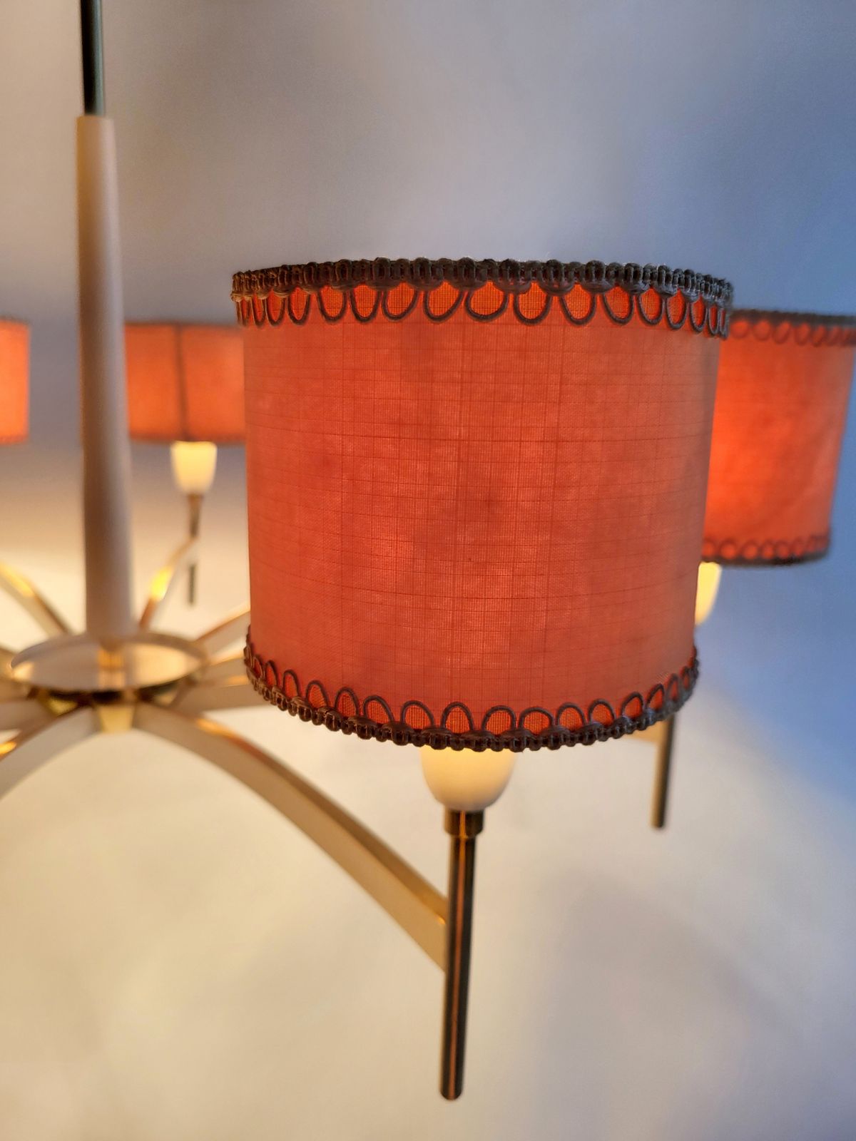 1550.0 Modernist Austrian Brass Chandelier By Rupert Nikoll, 1950s photo
