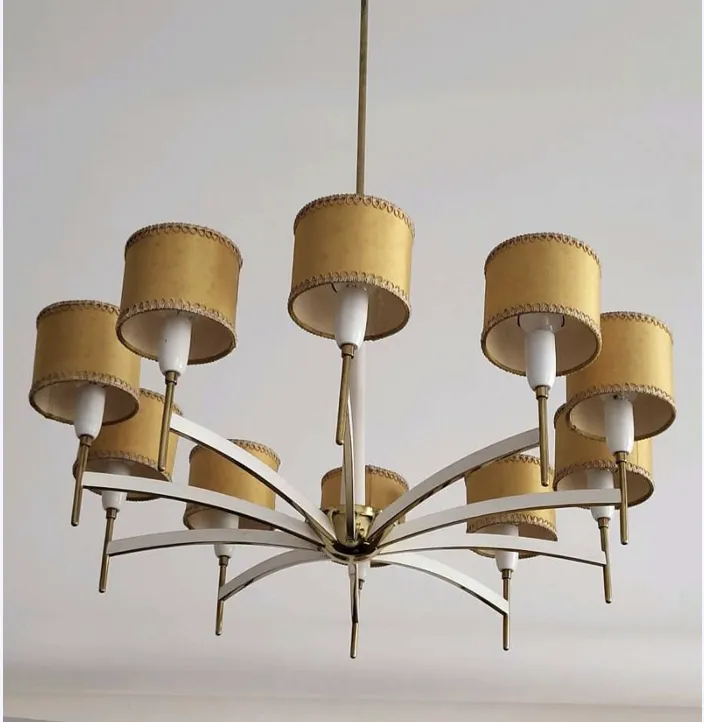 photo furniture Modernist Austrian Brass Chandelier By Rupert Nikoll, 1950s