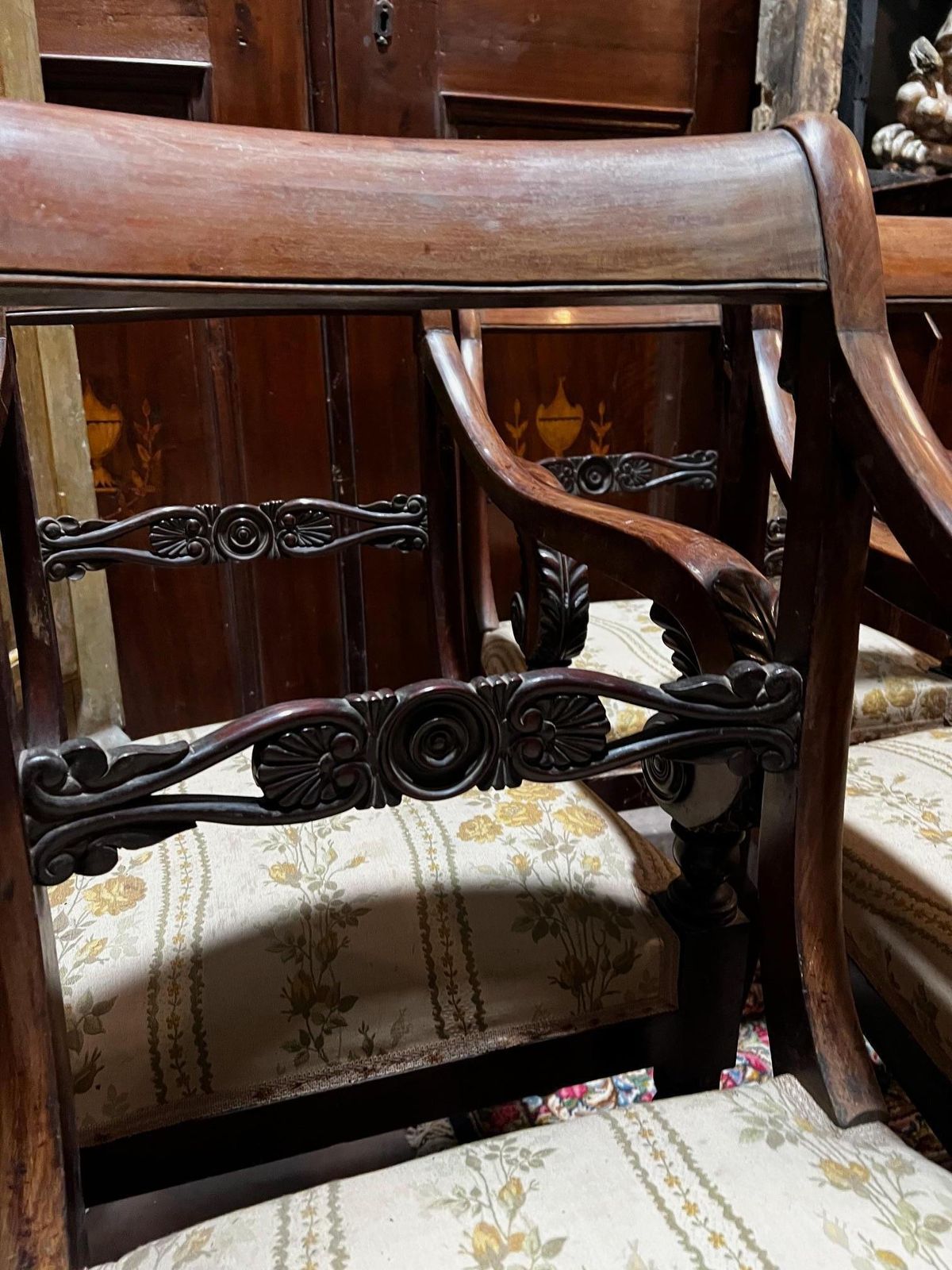 Four Carved Walnut Armchairs With Arms, Italy photo buy