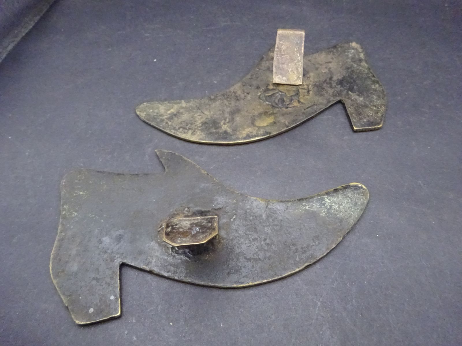 Pair Of Victorian Brass Mantel Fireside Boot, Good Luck photo vinterior